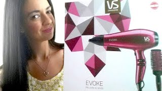 VS SASSOON EVOKE PRO 2000 AC HAIR DRYER ROUND HAIR BRUSH STRAIGHTENER DEMO HOW TO REVIEW VSSASSOON [upl. by Kcirdle940]