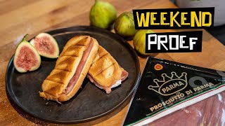 Croque met parmaham en vijgencompote  Weekendproef [upl. by Anelas]