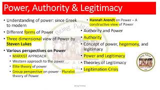 Power Authority amp Legitimacy  Political Theory  CUET  PG amp NET JRF SET  Being Political [upl. by Adikam]