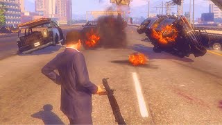 GTA 5 RPG Rocket Launcher vs Car Epic Explosion [upl. by Ailes]