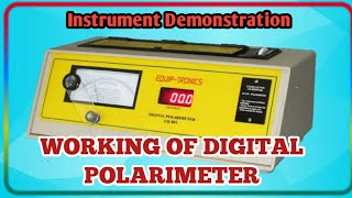 DIGITAL POLARIMETER instrument demonstration  How to perform experiment using digital polarimeter [upl. by Korella]