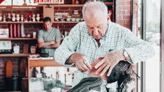 Classic Sicilian Barber Shave From Retired Barber Melbourne Aus [upl. by Rowland]