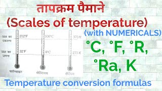 Temperature conversion  All scales of temperature  Celsius Fahrenheit Kelvin reaumur Rankine [upl. by Phare]