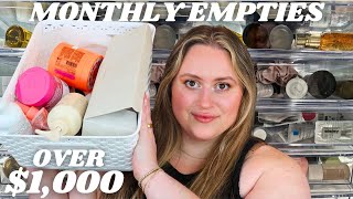 OVER 1000 OF EMPTIES AGAIN  Juicy Luxury amp Clean Beauty Empties [upl. by Aihsotal791]