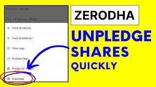 How to Unpledge Pledged Shares in Zerodha Kite  How to Unpledge Shares in Zerodha [upl. by Edyaj]