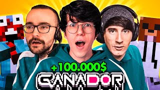 ASI GANE 100000 EN LOS SQUID GAMES DE MINECRAFT [upl. by Stone]