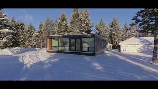 Honomobo Modern Shipping Container Prefab Home Install [upl. by Legim]