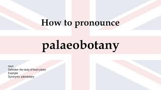 How to pronounce palaeobotany  meaning [upl. by Niatirb]