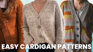 Cardigan Knitting for Beginners 12 EASY Cardigan Patterns [upl. by Anerol]