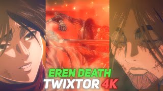 EREN DEATH TWIXTOR CLIPS FOR EDIT 4K NO WARPS ATTACK ON TITAN FINAL EPISODE [upl. by Bannerman170]