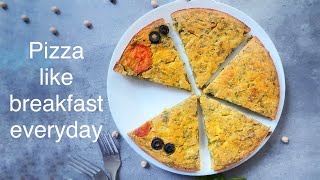 Healthy Breakfast Frittata Recipe  Eggless Vegetarian breakfast recipes using besan amp palak [upl. by Retxab468]