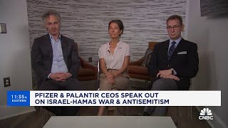 Pfizer amp Palantir CEOs speak out on IsraelHamas war and antisemitism [upl. by Sirronal]