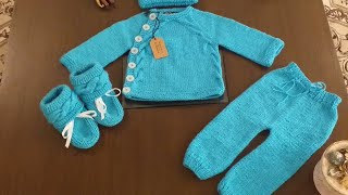 How to Knit Pajama  How to knit Baby Pants with Tassel 1 to 12 months with written Instructions [upl. by Madox819]