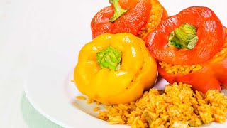 Diese Gefüllten Paprika musst du probieren 😋🧡 Vegane Gefüllte Paprika mit cremigem TofuRisotto [upl. by Orestes893]