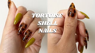 EASY TORTOISE SHELL NAIL ART TUTORIAL  How To Make Press On Nails [upl. by Bastian]