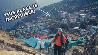 We Love Namche Bazaar  Day 23 EBC Three Passes Trek  View from Hotel Everest View [upl. by Laidlaw]