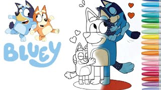 Bluey Bingo e Bandit Disegno da colorare  Arte per bambini [upl. by Akihsat]