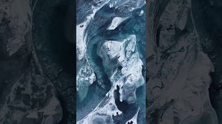 Abstract Aerial Video of Glacial River in Winter ❄️ shorts [upl. by Godrich270]