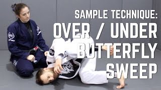 Beginners BJJ Curriculum Sample OverUnder Butterfly Sweep [upl. by Horodko]