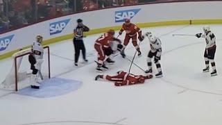 Dylan Larkin Scary Injury Vs Ottawa Senators [upl. by Cressida140]