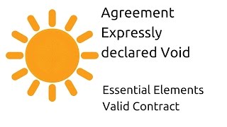 Introduction to Agreement Expressly declared void  Other Essential Elements of a Valid Contract [upl. by Teevens]