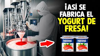 ¿Cómo Se Hacen Los Yogures De Fresa Proceso En Fábrica [upl. by Aratahs]