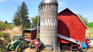 Harvesting Corn Silage and Filling The Silo 2024 Fall Harvest [upl. by Naillimixam]