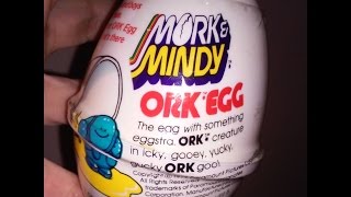 1979 Mattel Mork amp Mindy Ork Egg with Creature Revealed Slime Toy Figure [upl. by Orimisac863]