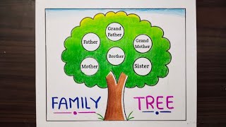 Family Tree  How to Make Family Tree Easy Step  Family Tree Project Idea  Family Tree Drawing [upl. by Boleslaw]