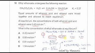 970112MJ19Q10 Cambridge International AS Level Chemistry 9701 MayJune 2019 Paper 12 Question10 [upl. by Ettenom]