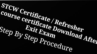 STCW Certificate Download ll Refresher course certificate Download ll NKS MARINER [upl. by Ialda]