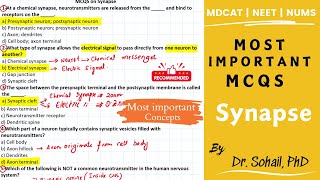 Most Important MCQS on Synapse  MDCAT  NEET  NUMS [upl. by Ramled230]