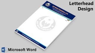 MS Word Tutorial How to Make Letterhead Design in Microsoft Word 2019MS W PAD AR Multimedia [upl. by Itsym]