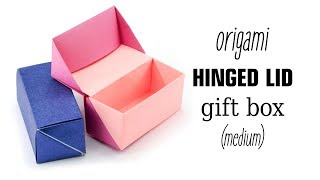 Origami Hinged Gift Box Tutorial  Paper Kawaii [upl. by Noda]