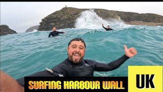 Bodyboarding at Portreath Harbour Wall is INSANE [upl. by Yrol684]