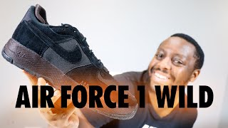 Nike Air Force 1 Wild Black Velvet Brown On Foot Sneaker Review QuickSchopes 622 Schopes FB2348 001 [upl. by Legyn689]