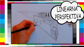 LINEARNA PERSPEKTIVA s 2 očišta jednostavno  LINEAR PERSPECTIVE two point simple likovni123 [upl. by Borman]