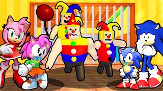 SONIC FAMILY ESCAPE CLOWN FAMILY PRISON IN ROBLOX [upl. by Paz]