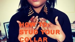 DIY how to stud your tshirt collar [upl. by Fondea435]