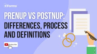 Prenup vs Postnup Differences Process and Definitions [upl. by Cimah19]