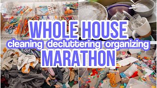 WHOLE HOUSE CLEANING DECLUTTERING AND ORGANIZING MARATHON  OVER 3 HOURS OF CLEANING MOTIVATION [upl. by Goody]