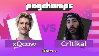 xQc Gets Checkmated by MoistCr1tikal in 6 Moves  Chesscom PogChamps [upl. by Htederem]