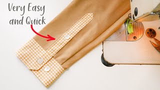 Sewing Trick  How To Sew Shirt Sleeve Placket Easily And Quick  Thuy Sewing [upl. by Wyatan]