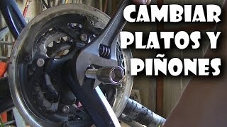 Cómo cambiar platos y cassette piñones de la bicicleta [upl. by Akeylah759]