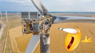 Wind turbine Vestas V136 destroy upside down [upl. by Nuahsor]