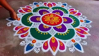 3×2 beautiful rangoli simple design 🙏🙏👍👍❤️🌹 [upl. by Noet484]