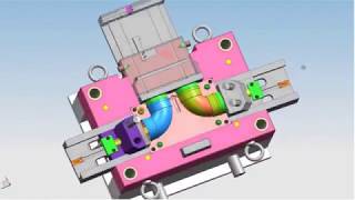 Plastic pipe fitting mould a special 90° elbow injection mould [upl. by Ttesil565]