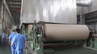 cylinder mould corrugated paperkraft papercardboard paper making line [upl. by Ancilin18]