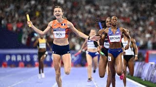 Paris Olympics Netherlands stuns US in 4x400 mixed relay [upl. by Evetta]