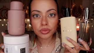 ASMR Body Care Show amp Tell  My Lotions amp Potions amp a lil cry sesh 💧 tapping liquid sounds [upl. by Neenaj]